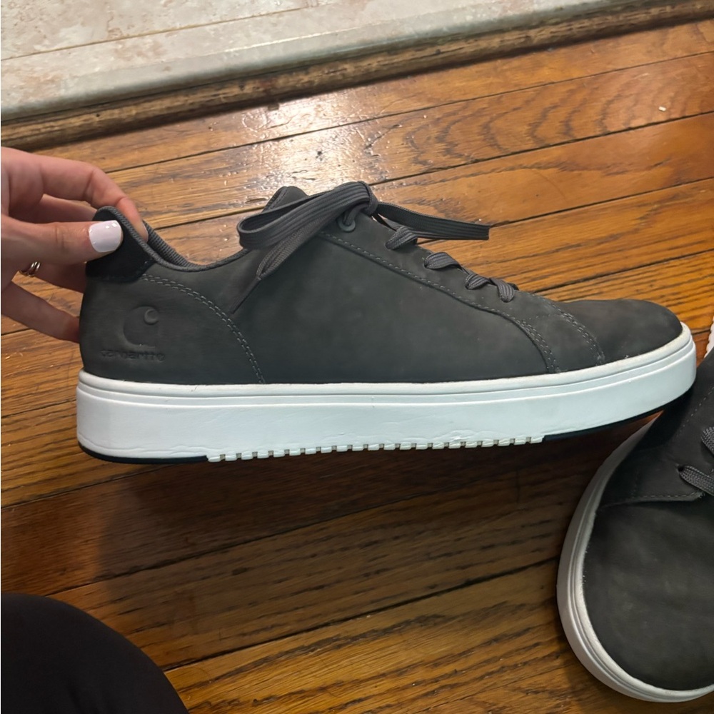 Carhartt Detroit Leather Gray and White Sneakers with